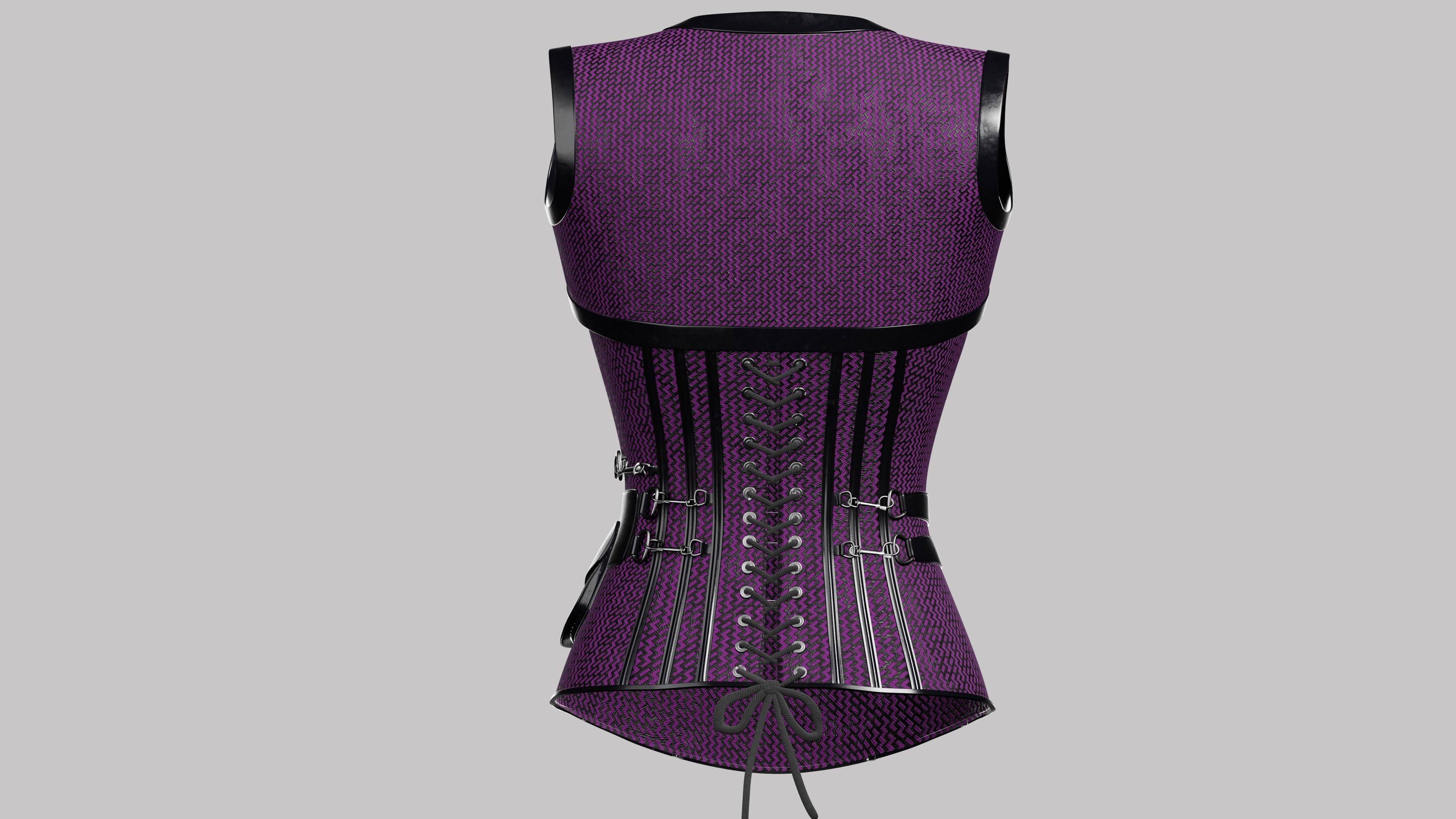 Corset v4 Low-poly 3D model_7