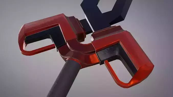Wattled sword Low-poly 3D model