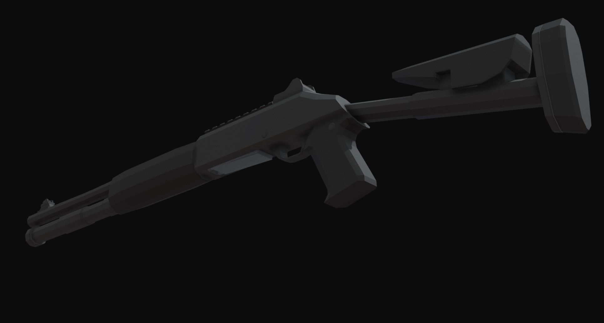 XM1014 Low Poly shotgun Low-poly 3D model_1
