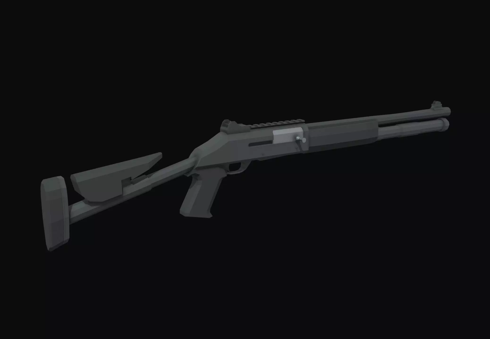 XM1014 Low Poly shotgun Low-poly 3D model_0