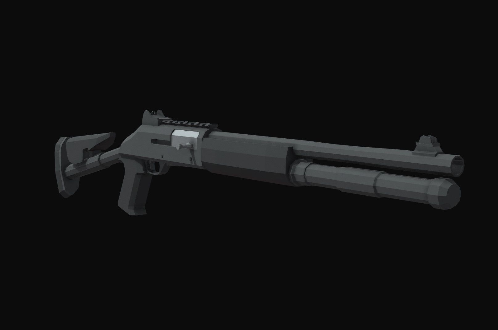 XM1014 Low Poly shotgun Low-poly 3D model_3