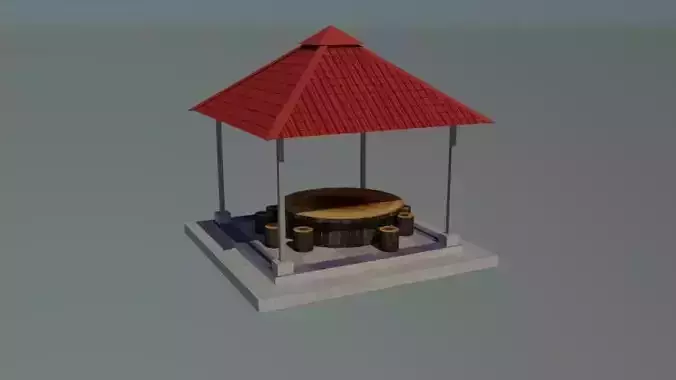Hut 3D model gazebo 3D model