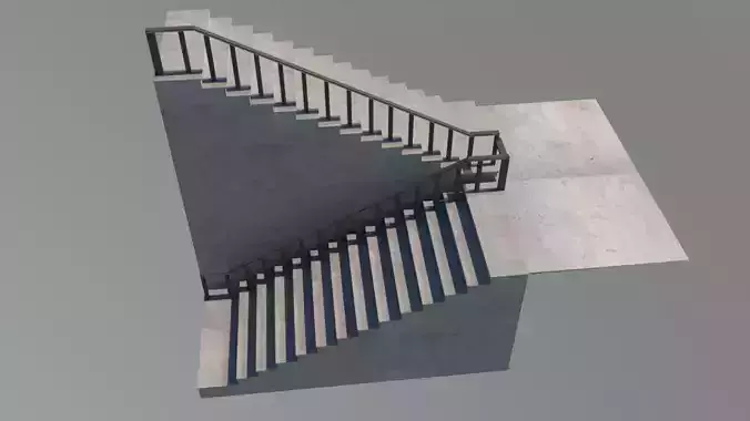 Stairs 3D Model concrete staircase
