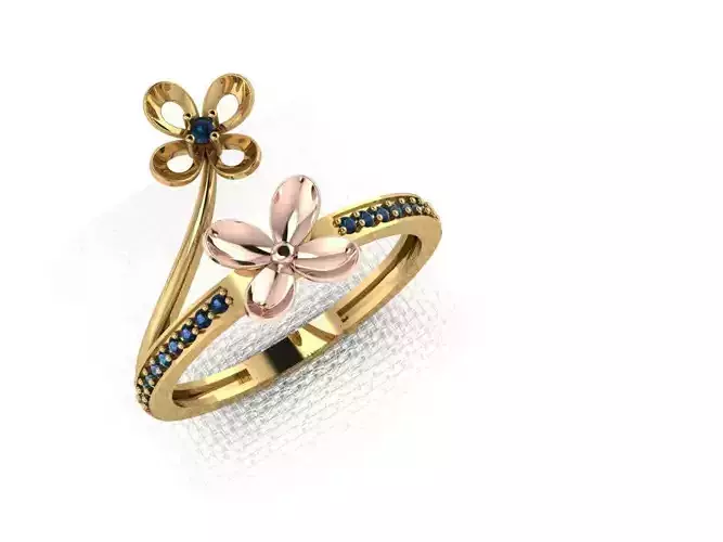 ring8 gold butterfly ring with sapphires