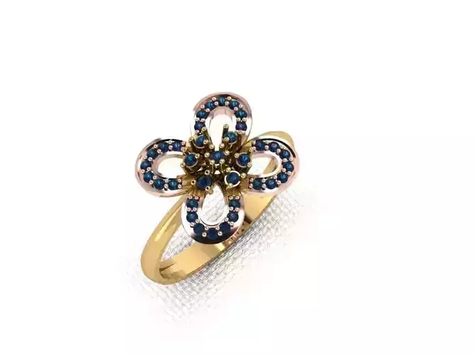 ring3 sapphire flower ring