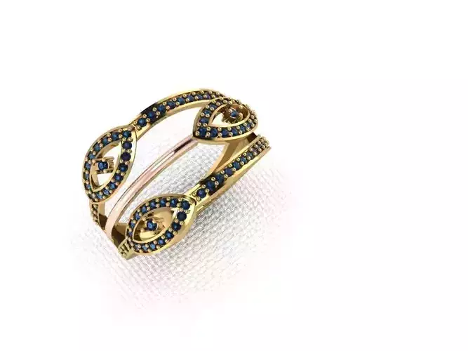 ring11 gold ring with sapphires and diamonds
