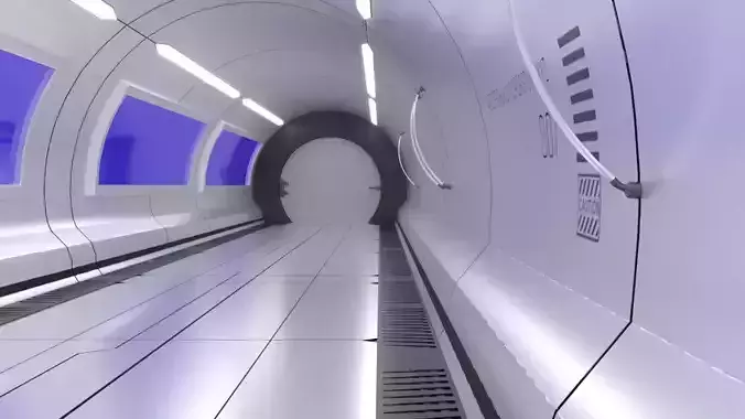 Sci-Fi TUNNEL Low-poly 3D model