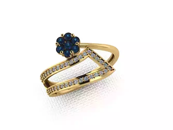 ring10 gold ring with sapphires and diamonds