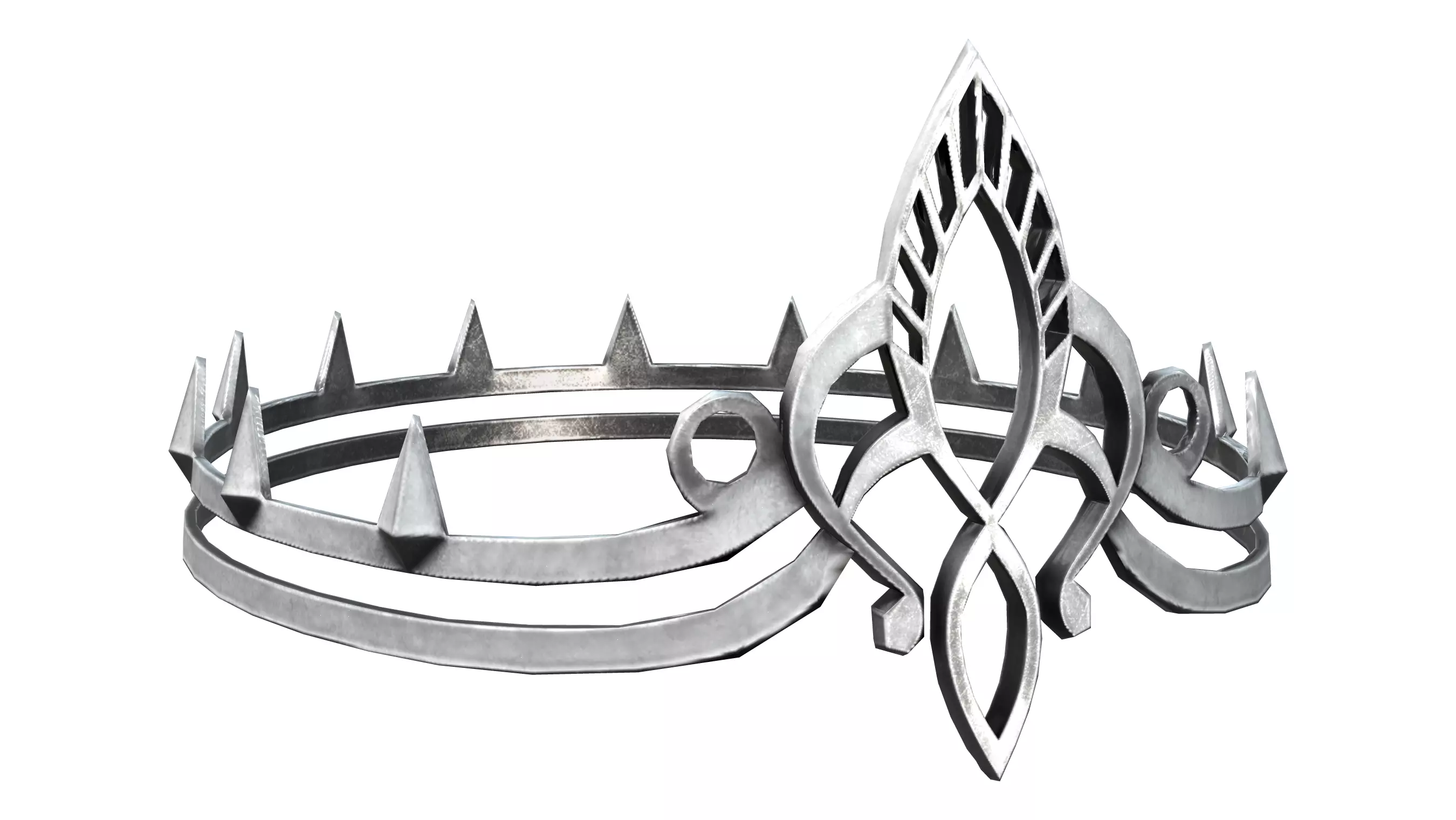 Knights Silver Tiara Crown Low-poly 3D model