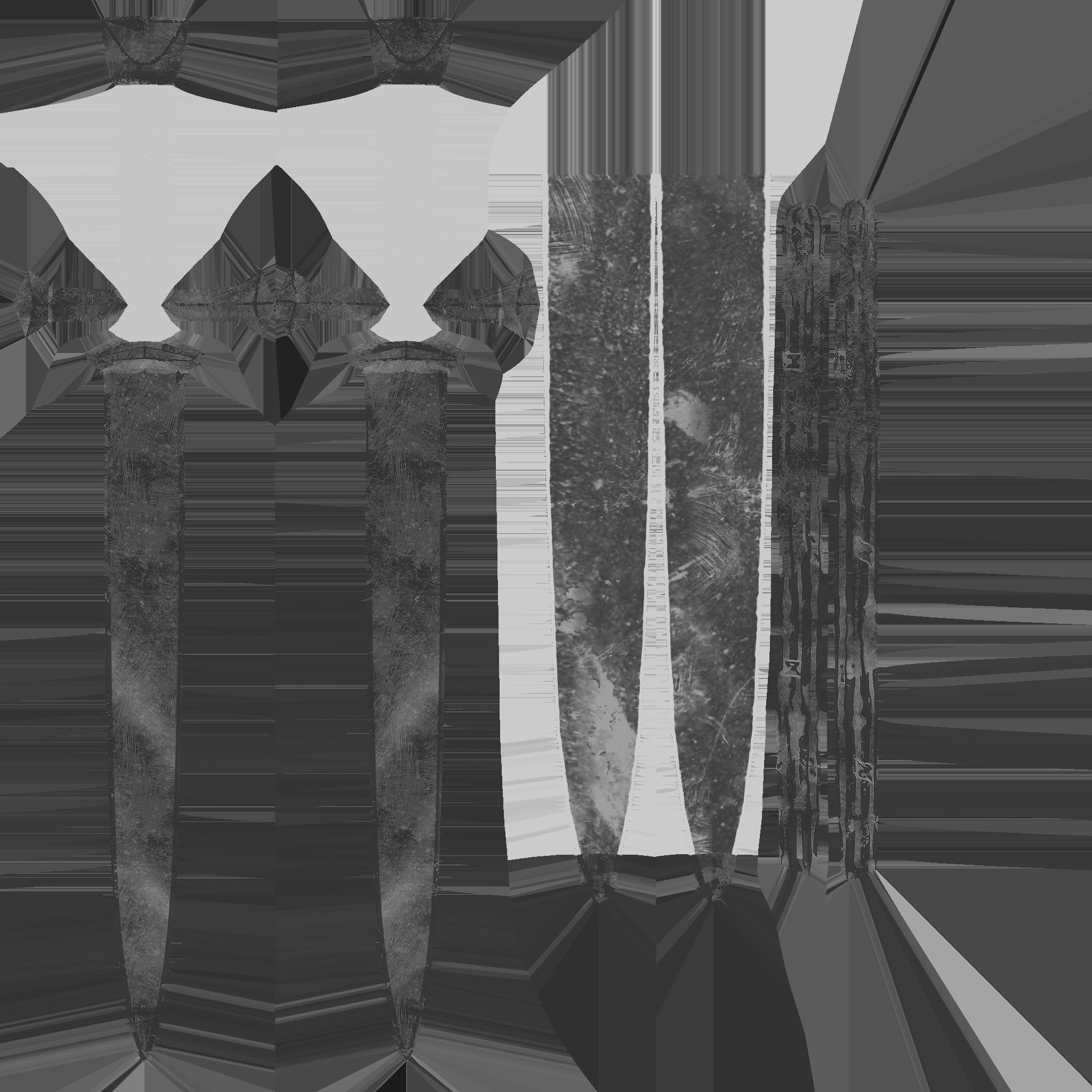 Knights Dagger Belt Accessory Low-poly 3D model_12