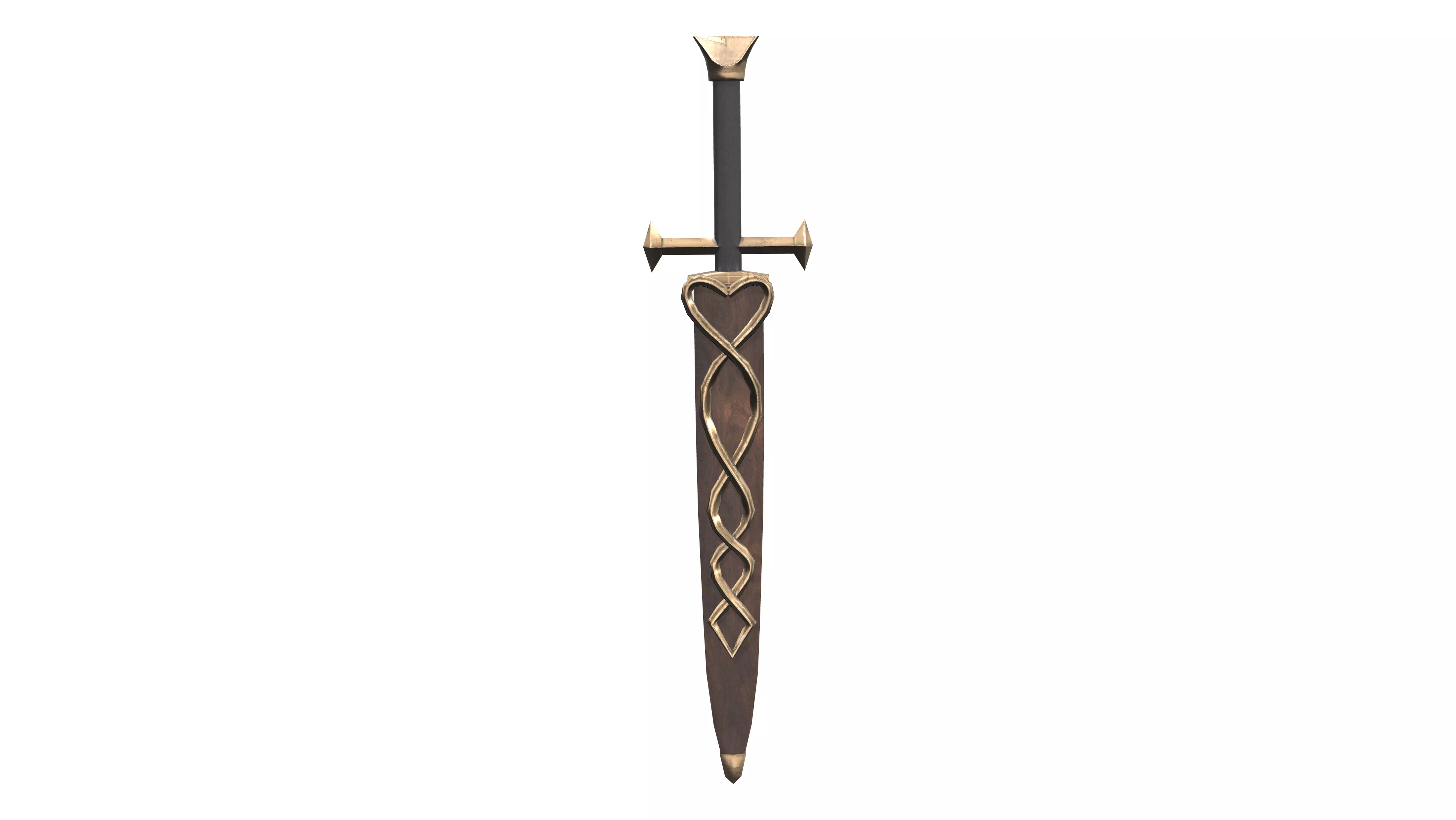 Knights Dagger Belt Accessory Low-poly 3D model_0