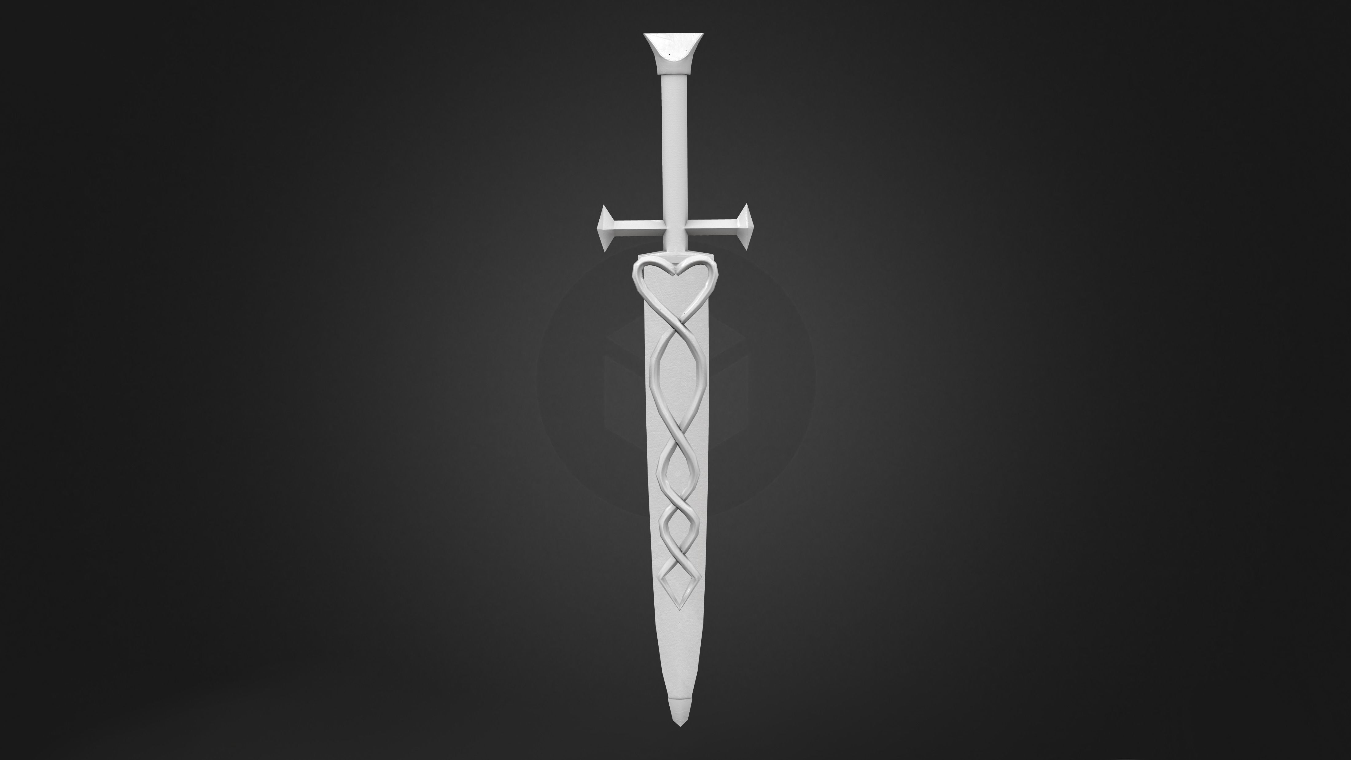 Knights Dagger Belt Accessory Low-poly 3D model_8