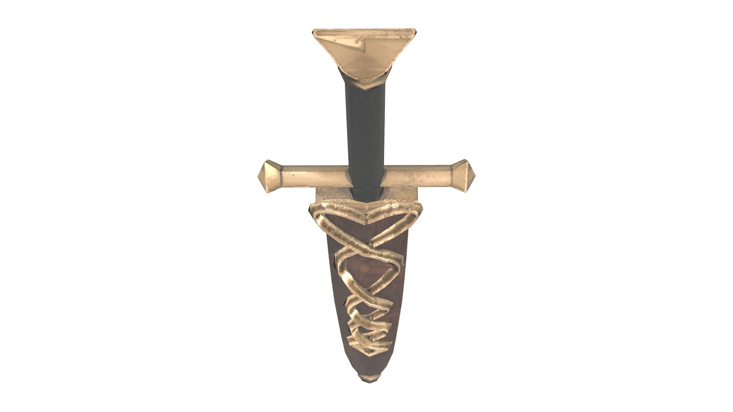 Knights Dagger Belt Accessory Low-poly 3D model_5