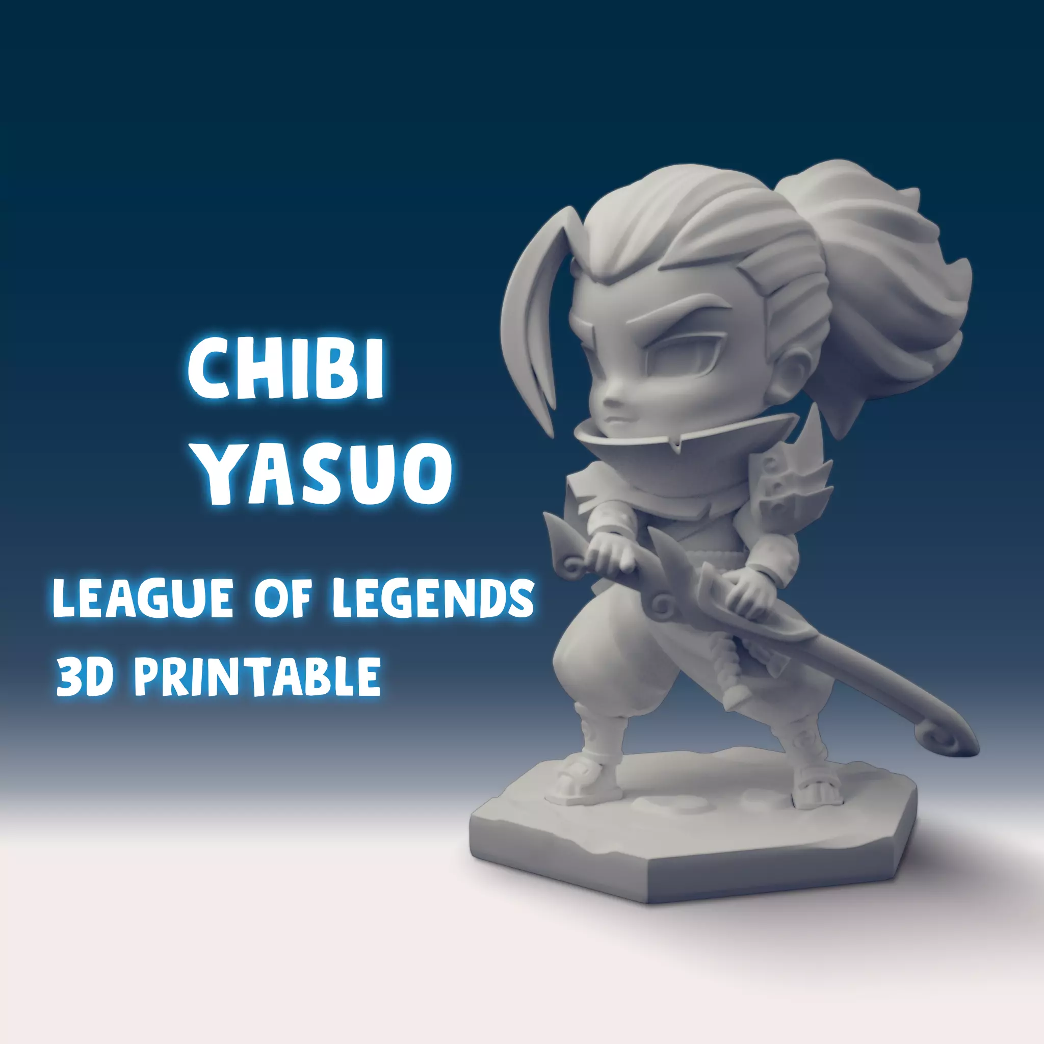 CHIBI YASUO league of legends 3D print model