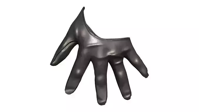 Black Leather Fashion Dress Up Gloves