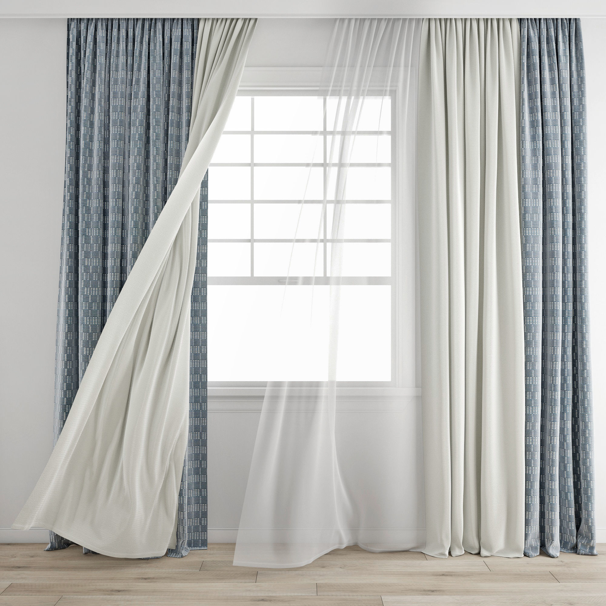 Curtain 368 Wind blowing 10 3D model_4