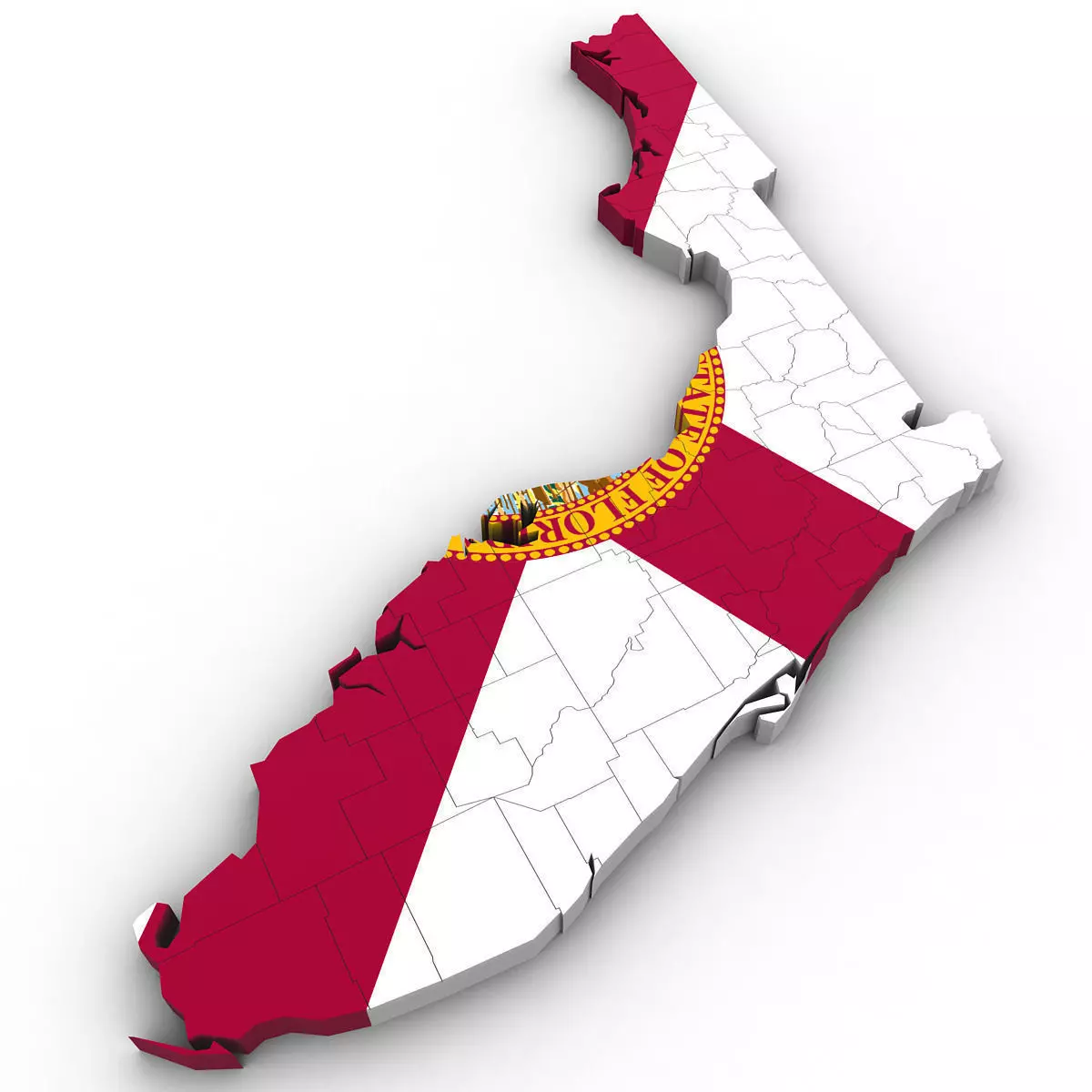 Florida Political Map 3D model