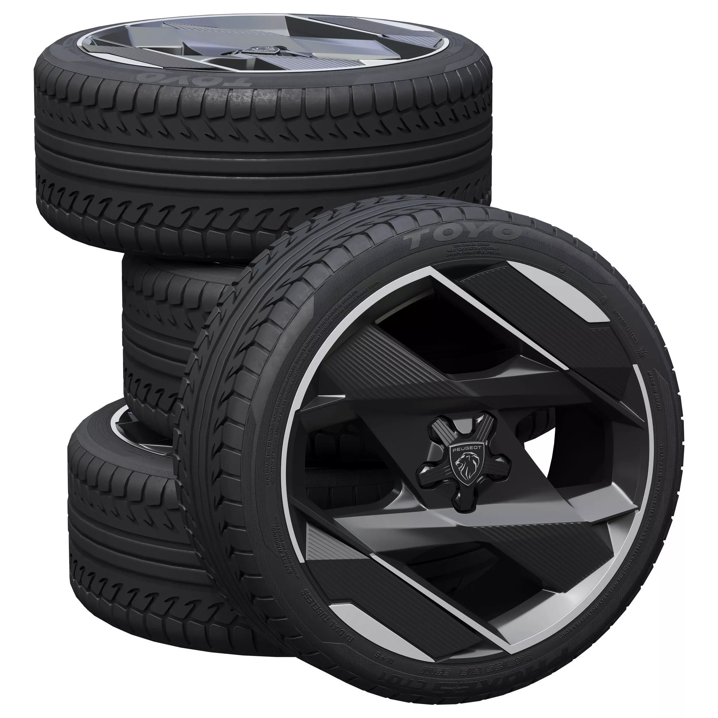 Peugeot wheels 3D model_0