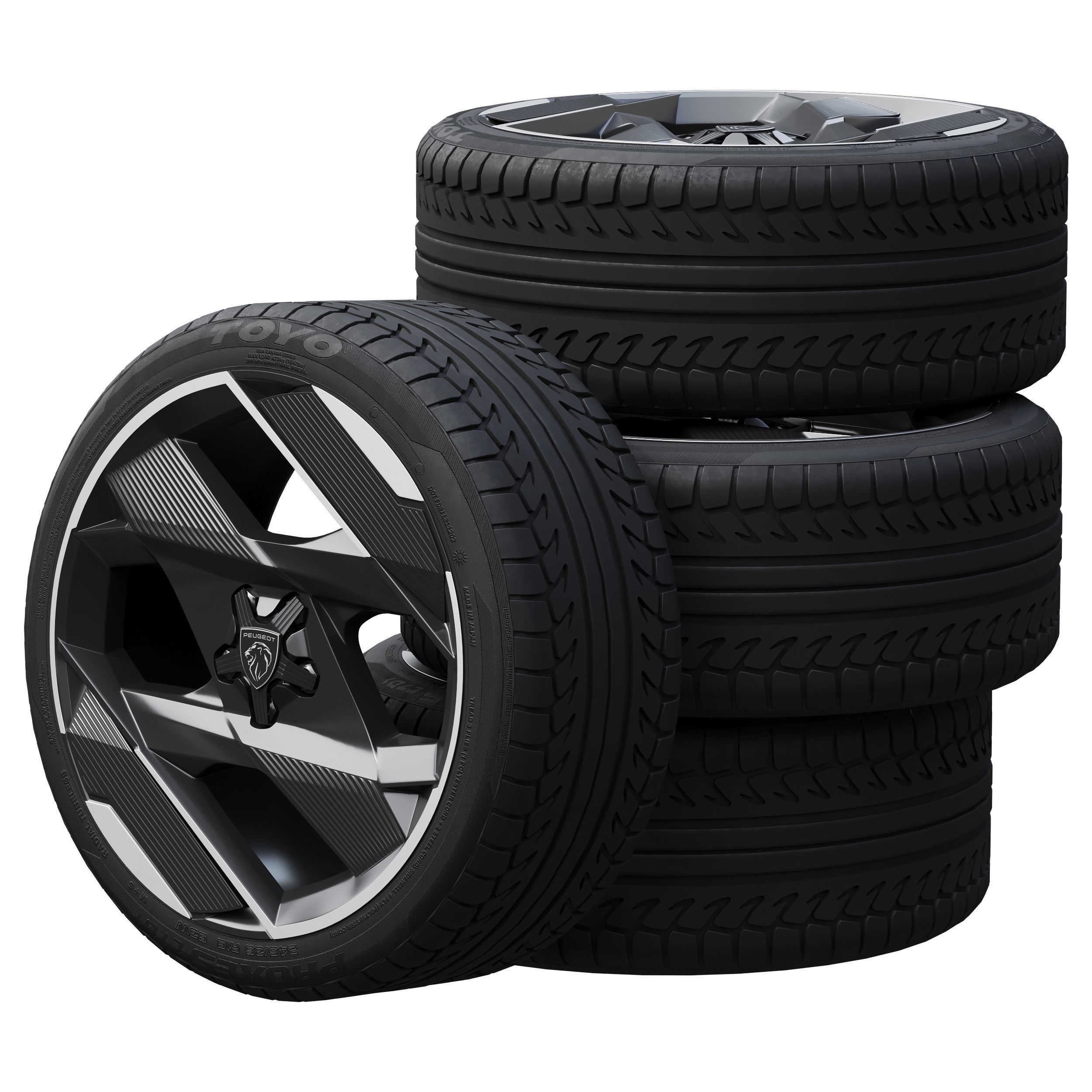 Peugeot wheels 3D model_1