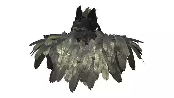 Bird Feathers Shoulder Wrap Low-poly 3D model