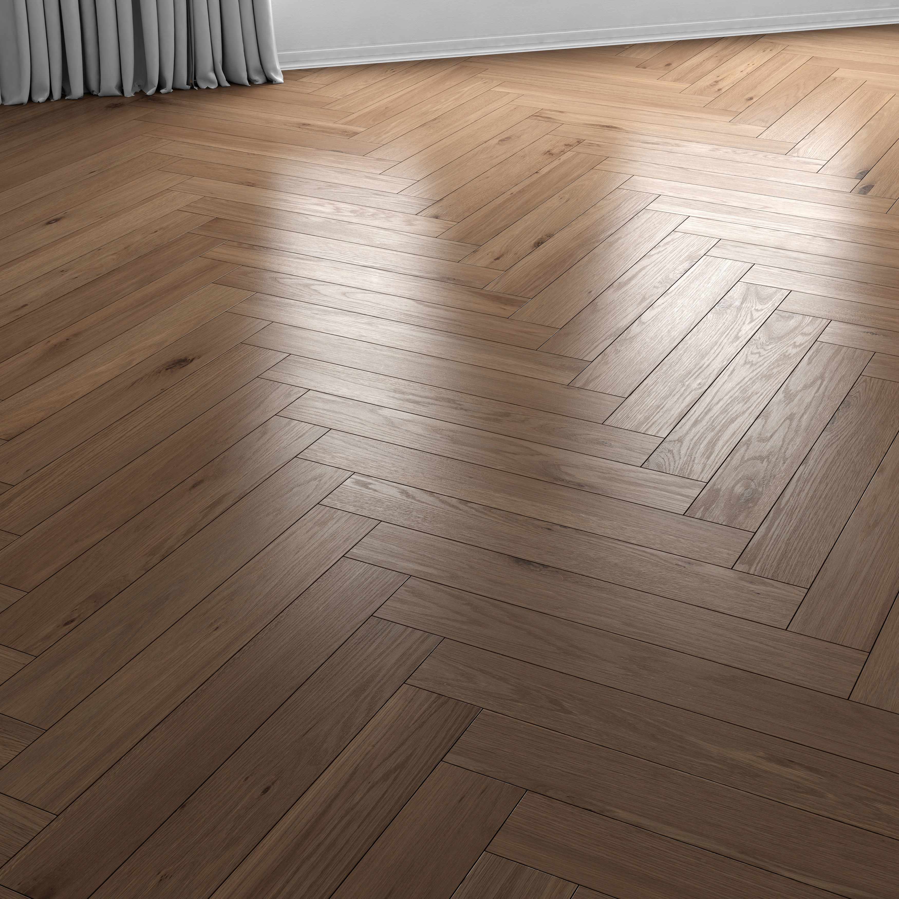 Wood floor 6 standart and herringbone 3D model_4