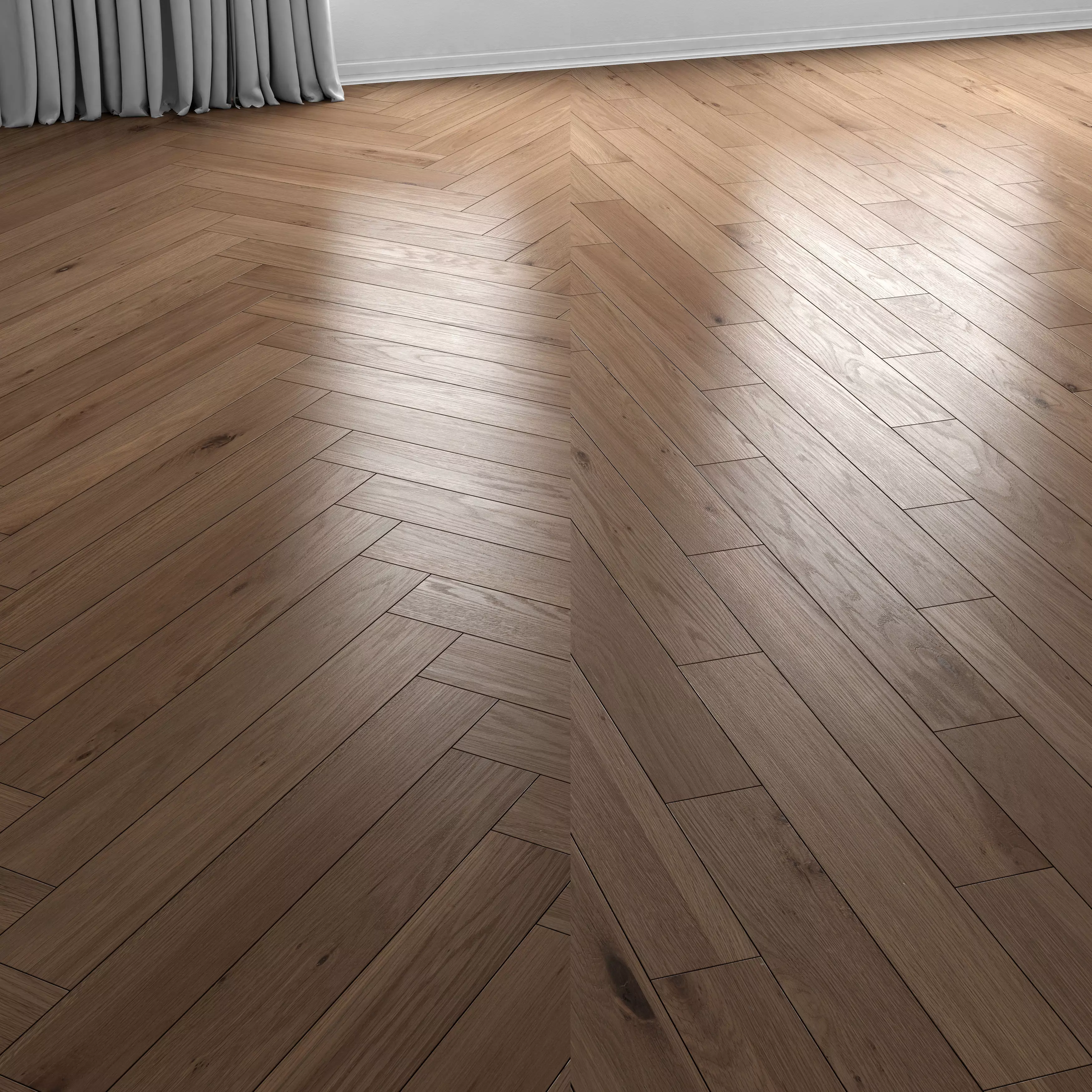 Wood floor 6 standart and herringbone 3D model_0