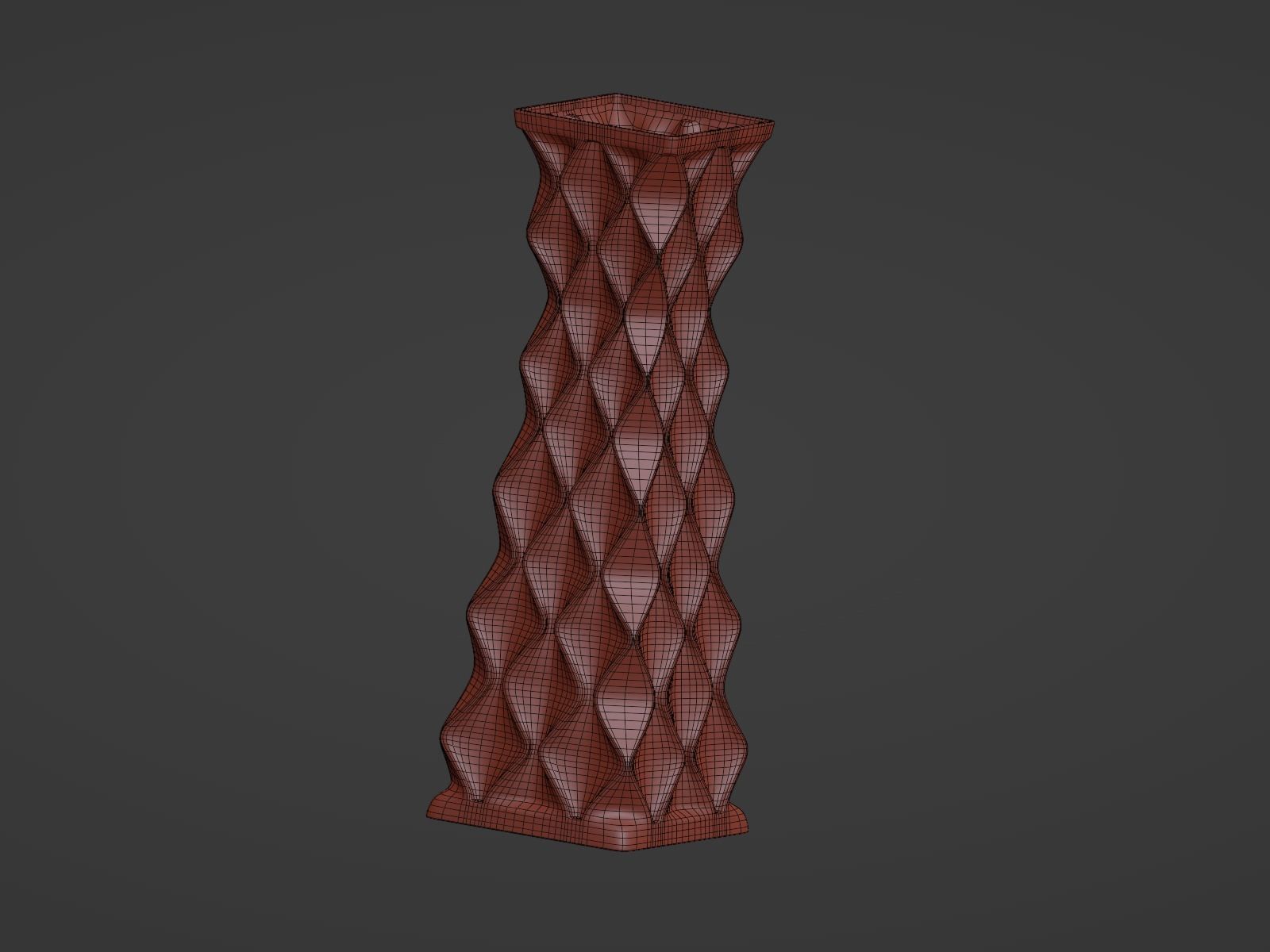 Vase math rhombus 3D print model_7