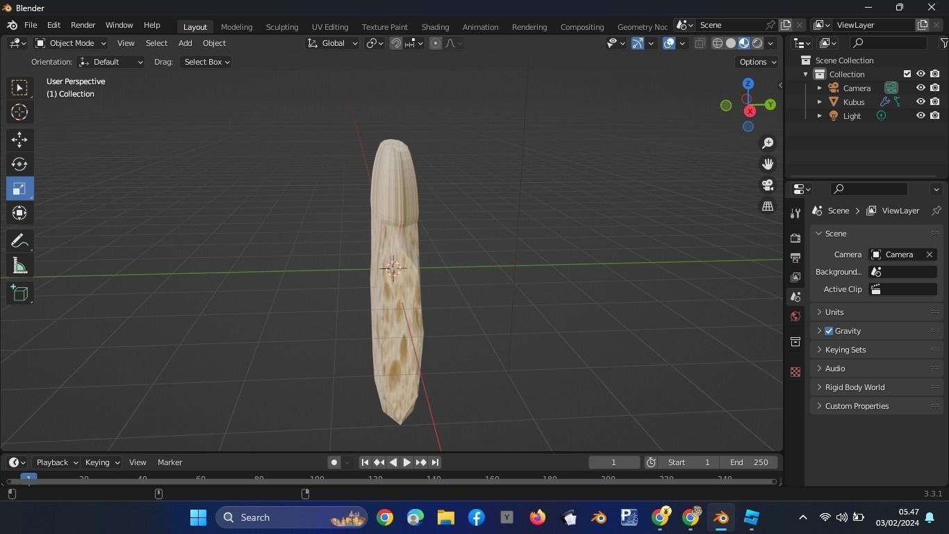 Bread Low-poly 3D model_3