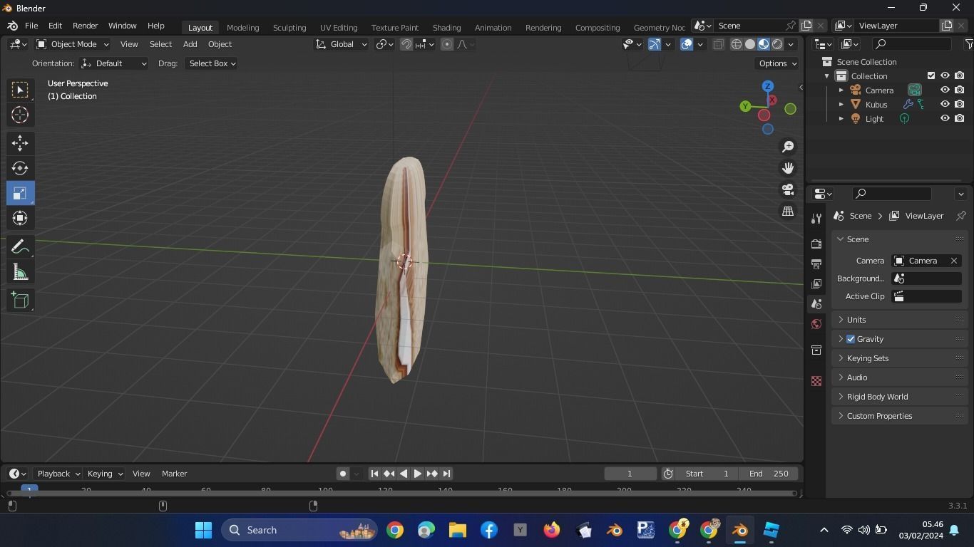 Bread Low-poly 3D model_1
