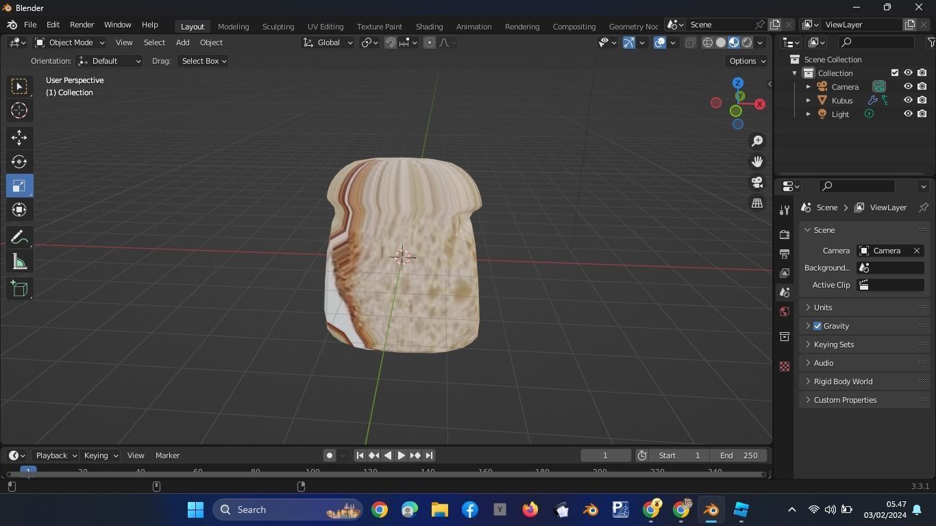 Bread Low-poly 3D model_2