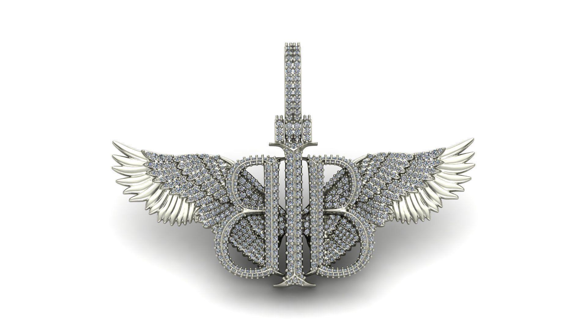 Wing Pendant 3D print model_1