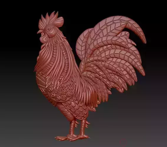 Hen Model rooster 3D print model