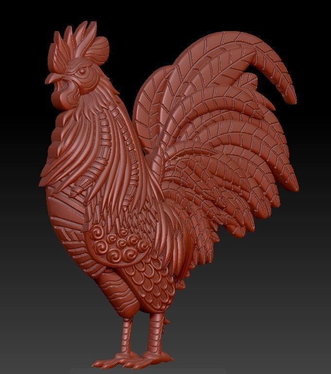Hen Model rooster 3D print model_3
