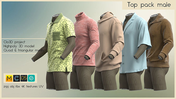TOP PACK MALE 3D model | CGTrader