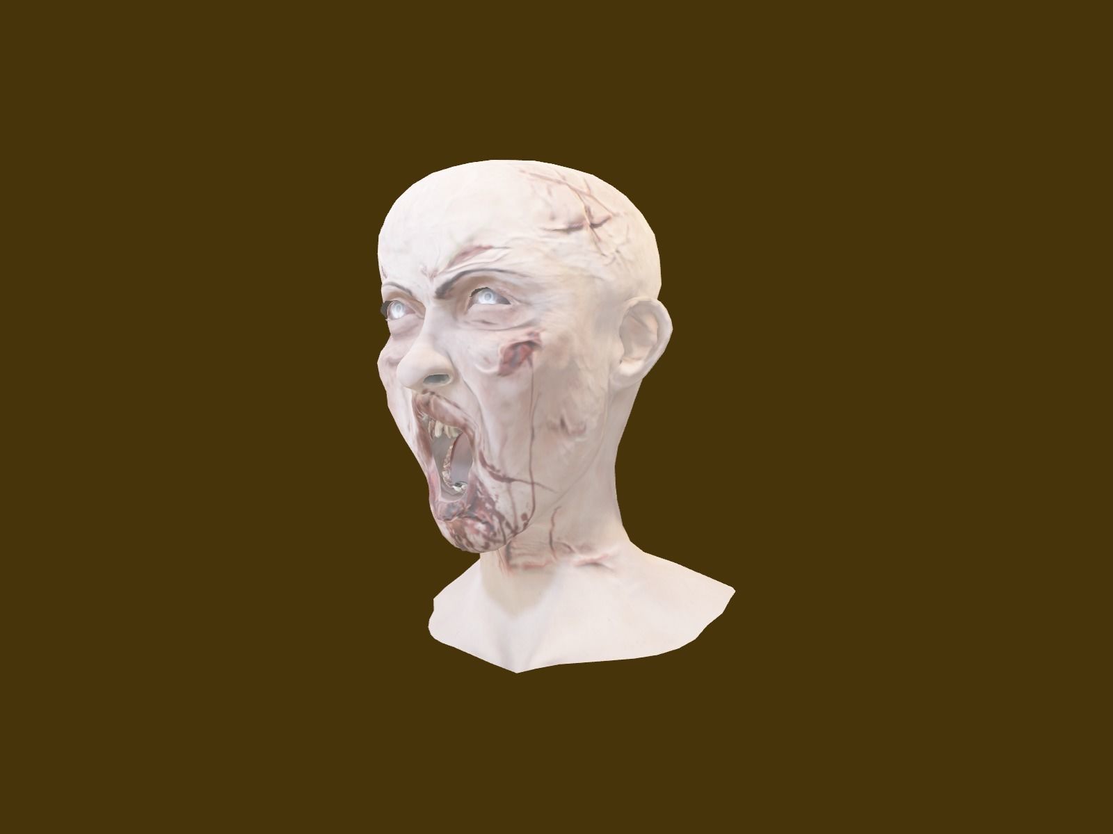 2 Realistic Zombi Head Models Male and Female 3D model_8