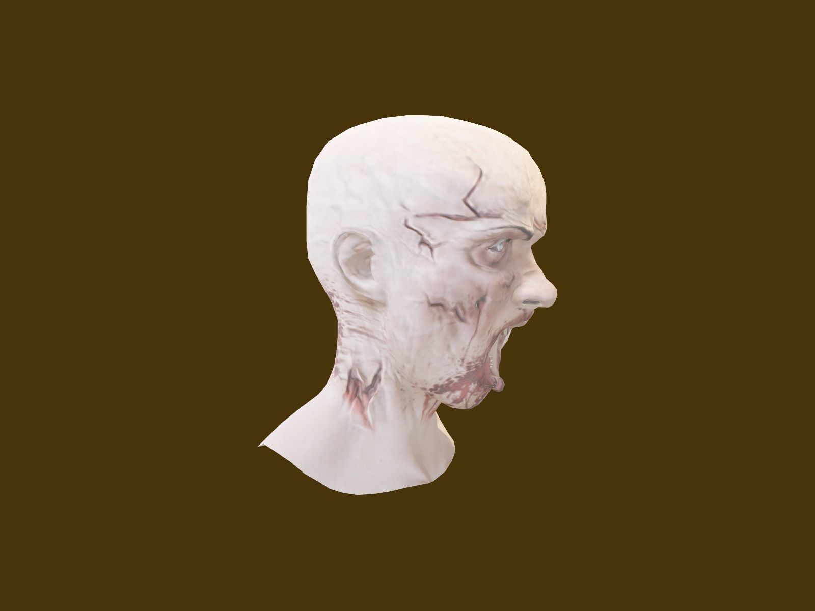 2 Realistic Zombi Head Models Male and Female 3D model_11