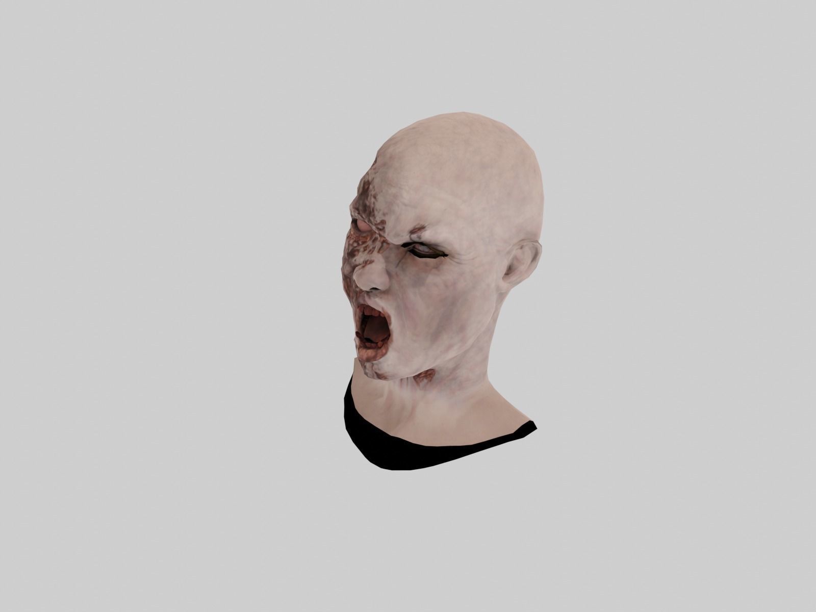 2 Realistic Zombi Head Models Male and Female 3D model_3