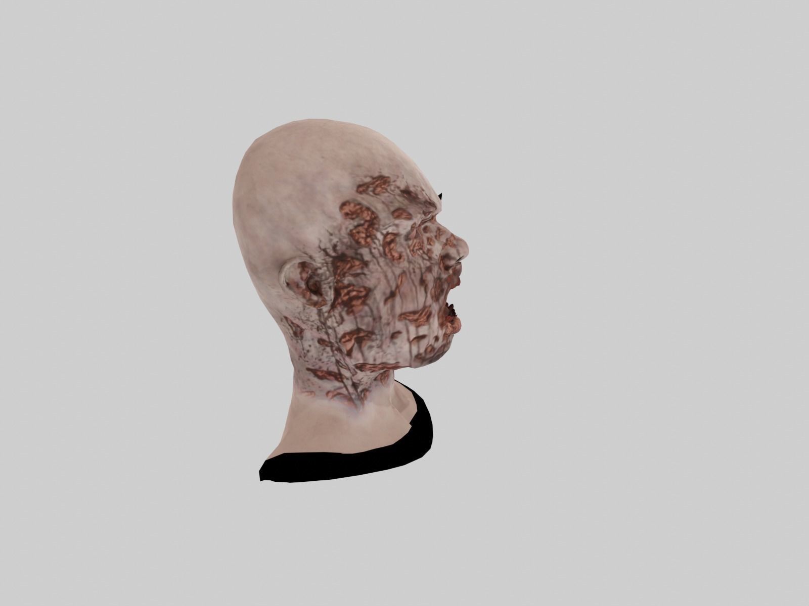 2 Realistic Zombi Head Models Male and Female 3D model_5