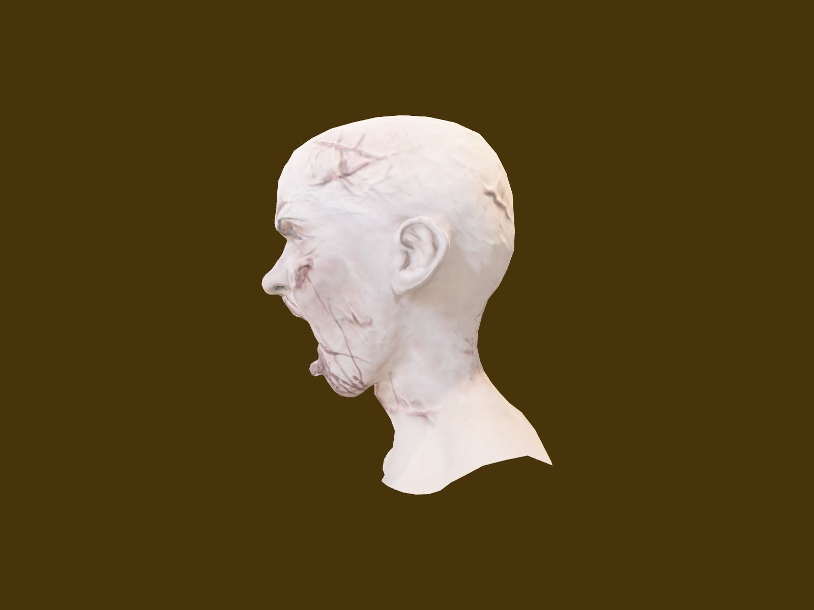 2 Realistic Zombi Head Models Male and Female 3D model_9