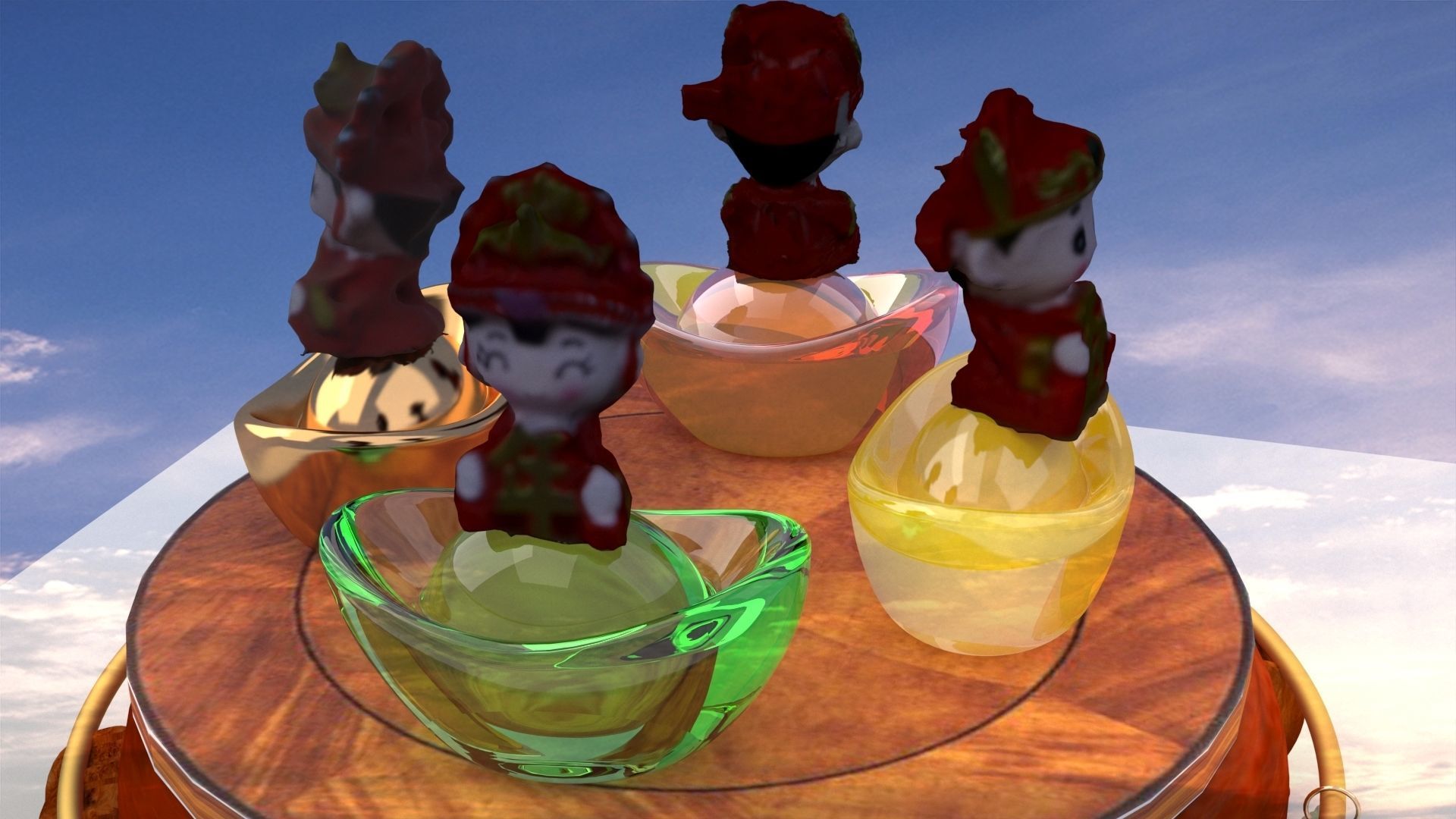 Chinese wedding doll 3D model_1