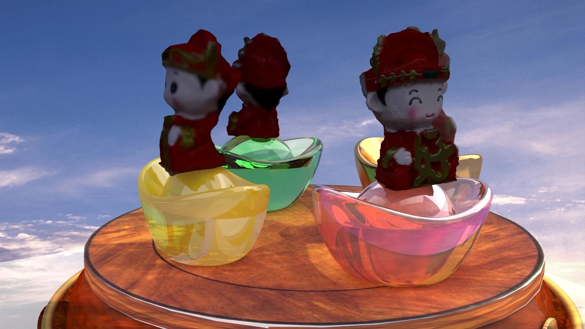 Chinese wedding doll 3D model_4