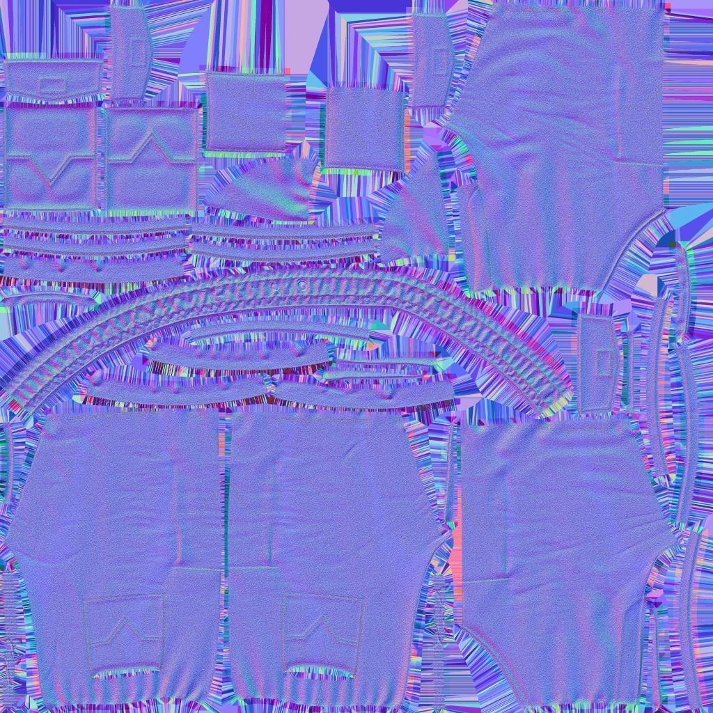 Men Shorts Lowpoly With PBR Textures Low-poly 3D model_8