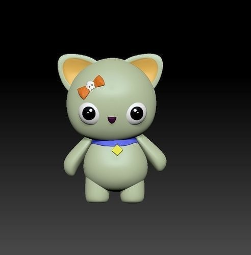 cat clay toy 3D print model