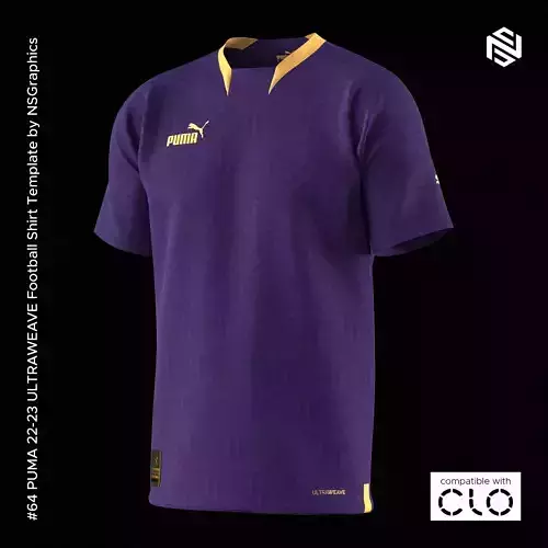 PUMA ULTRAWEAVE 22-23 Football Shirt for CLO3D-MarvelousDesigner