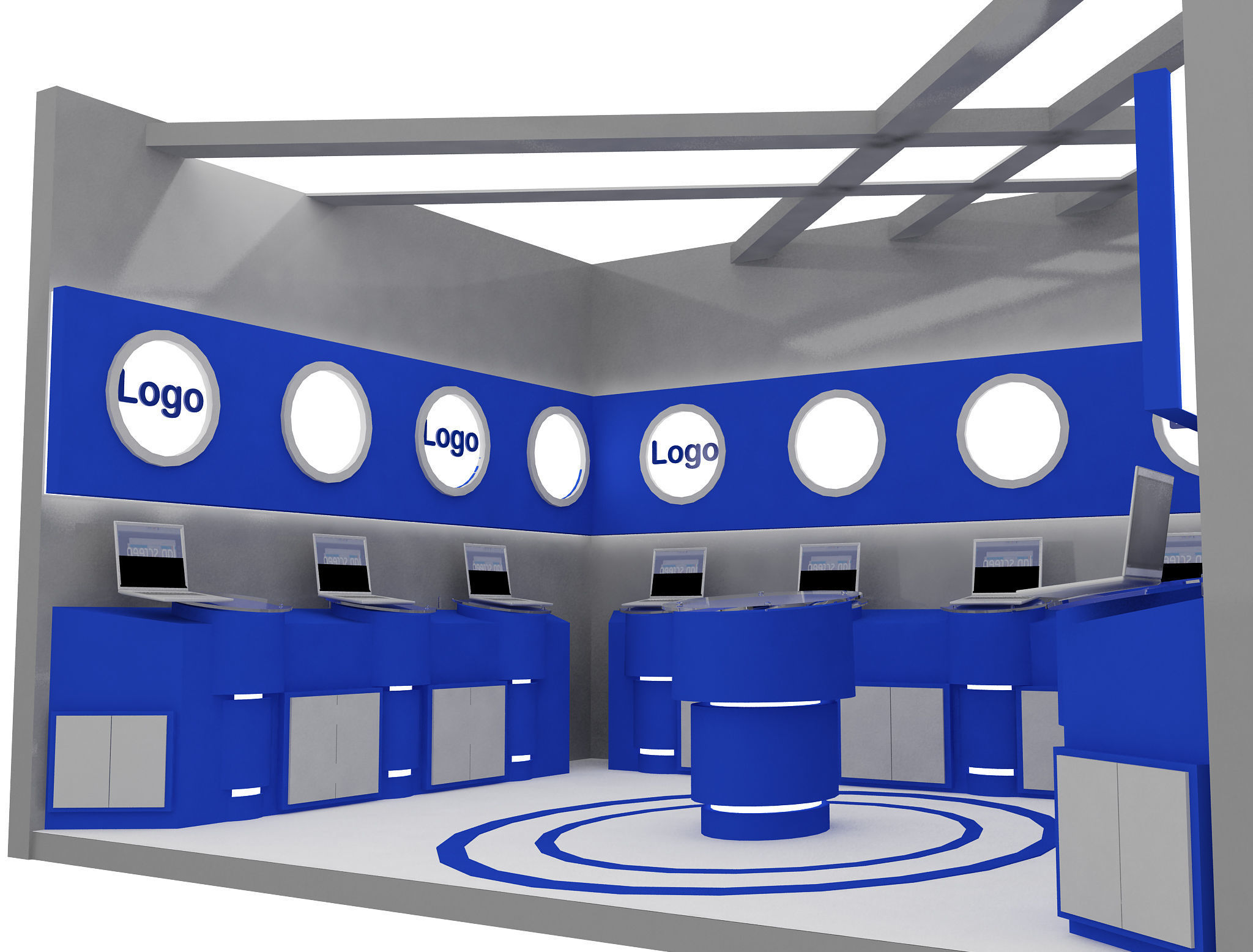 Booth Exhibition Stand a14b 3D model_12