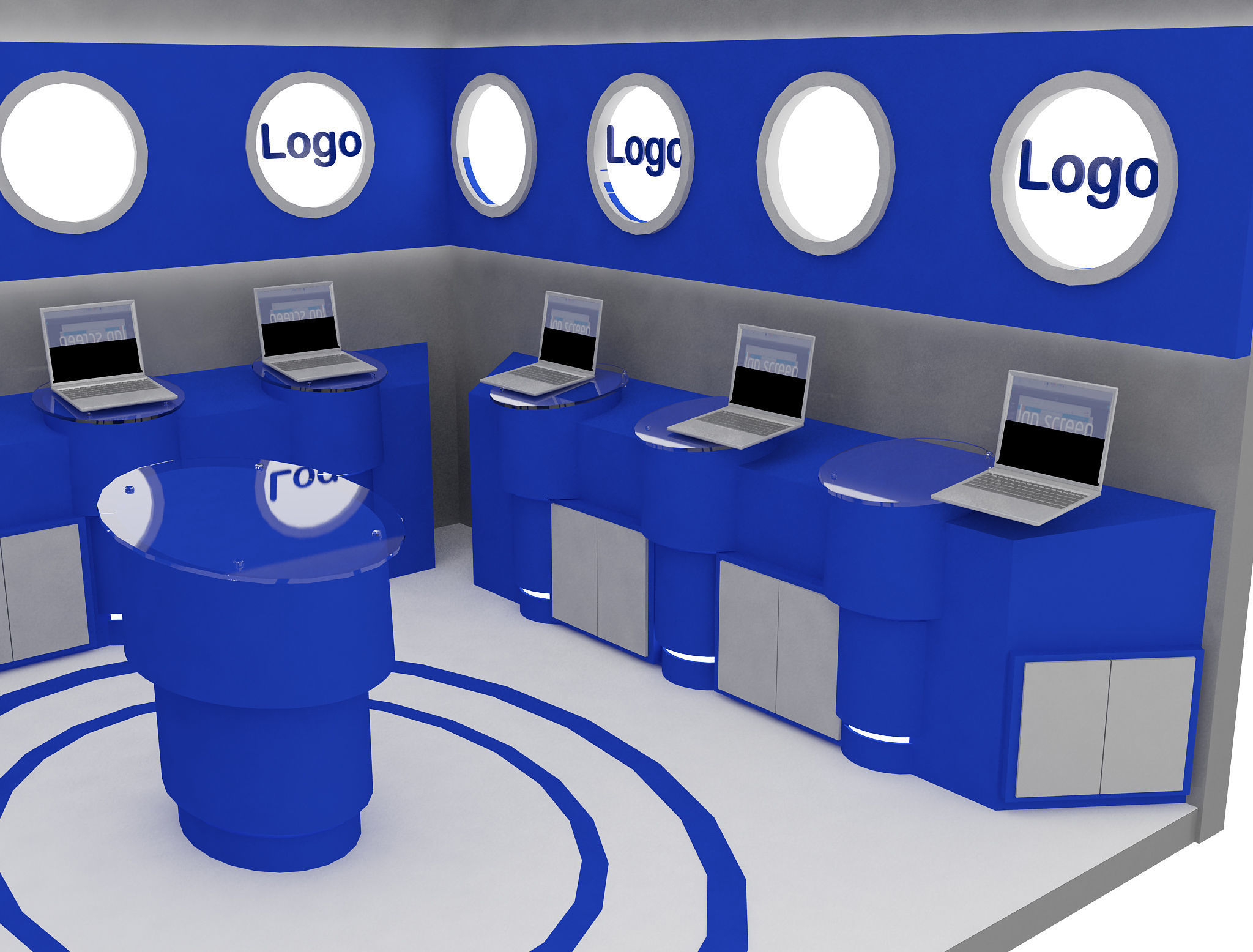  Booth Exhibition Stand a14b 3D model_14
