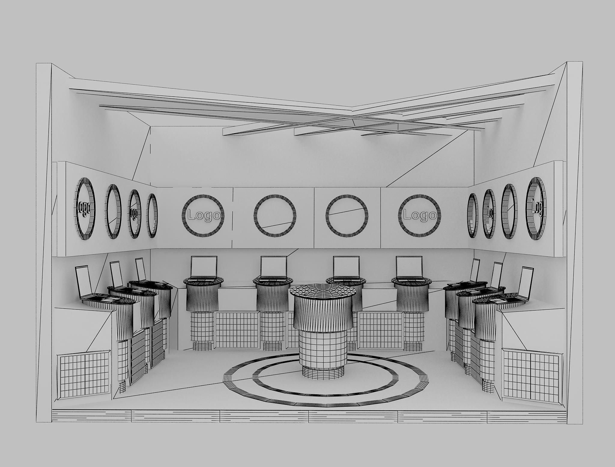  Booth Exhibition Stand a14b 3D model_3