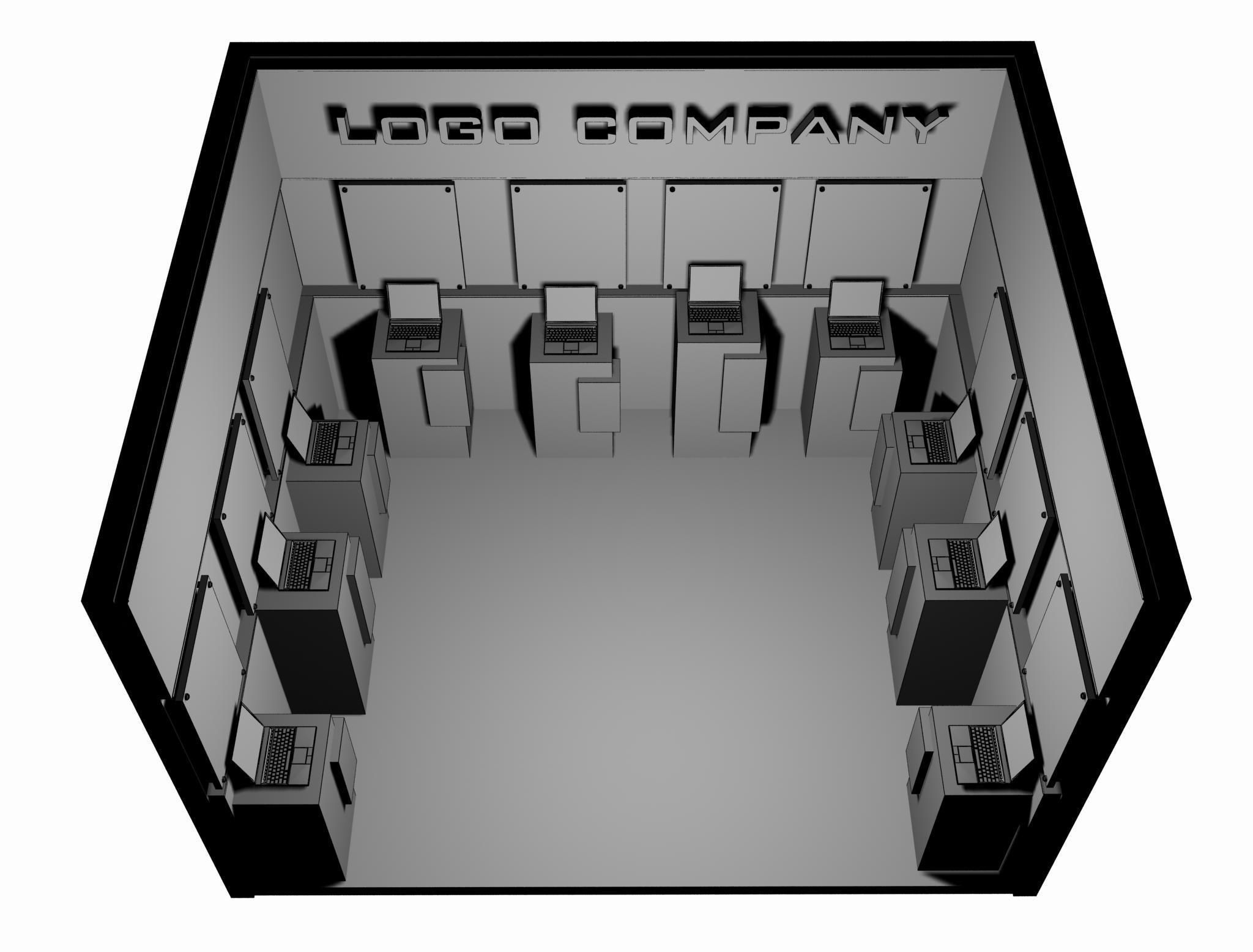  Booth Exhibition Stand a14c 3D model_1