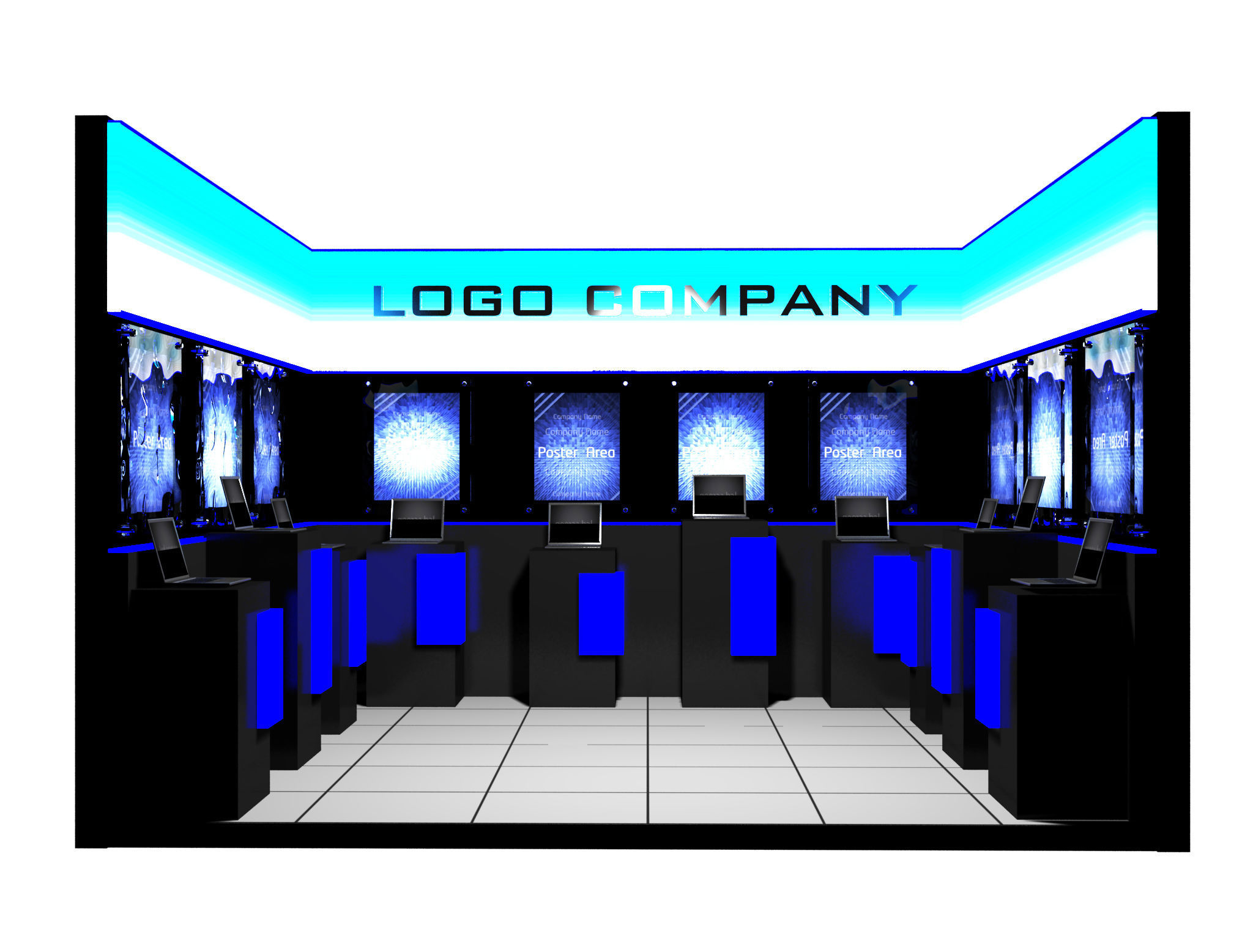  Booth Exhibition Stand a14c 3D model_2
