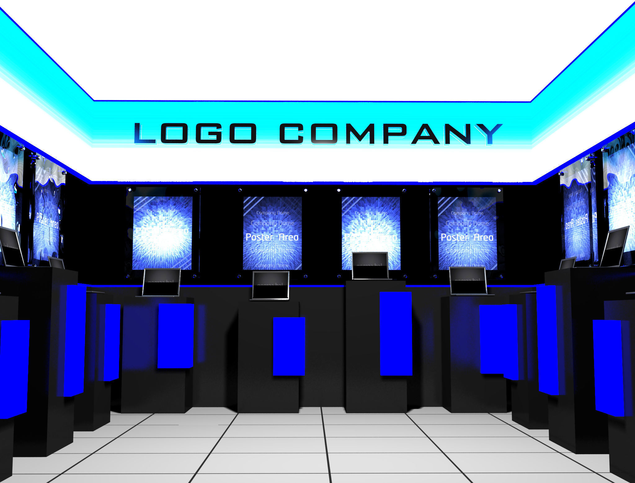  Booth Exhibition Stand a14c 3D model_14
